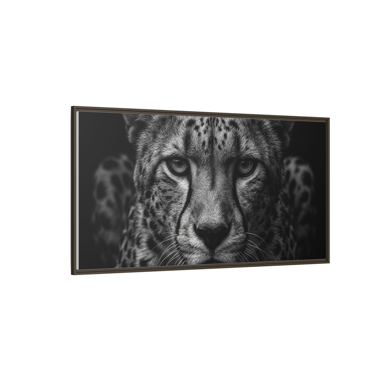 Framed Canvas Print — Cheetah In Black