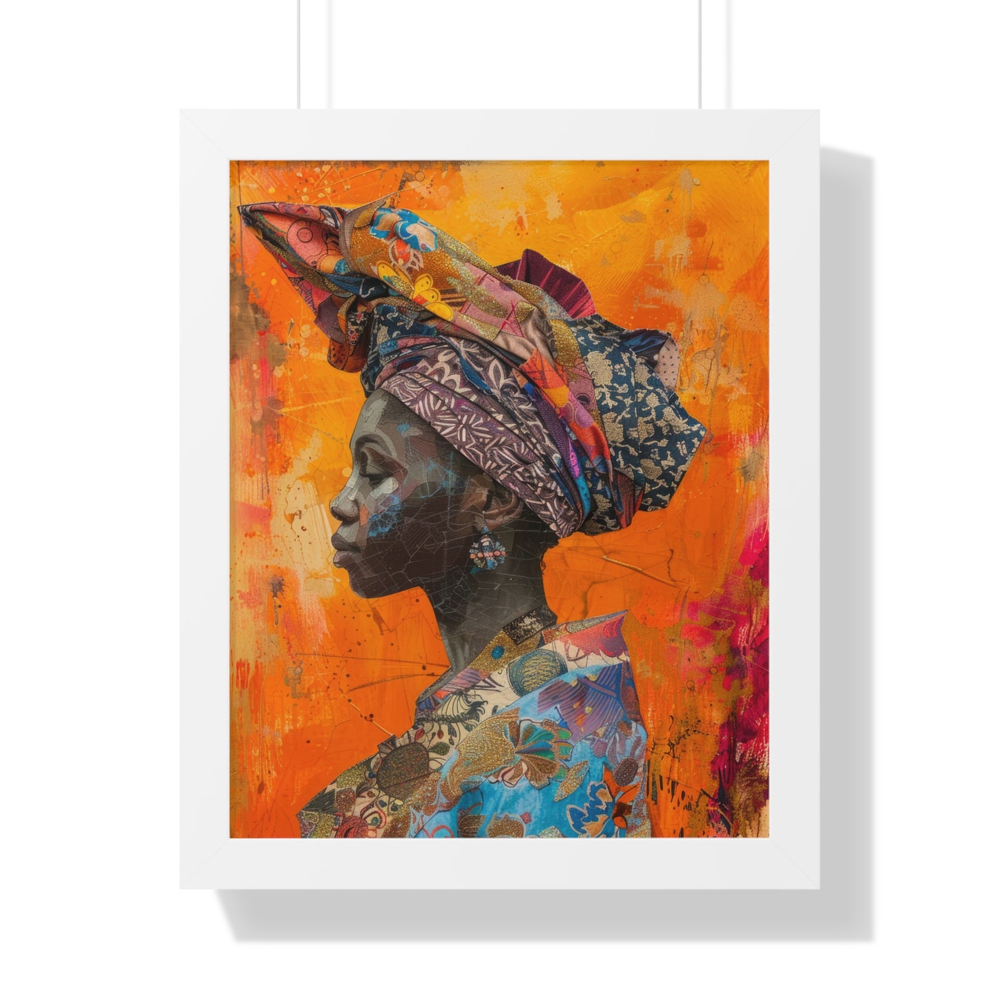 Framed Print — Woman Wearing Colourful Head Scarf