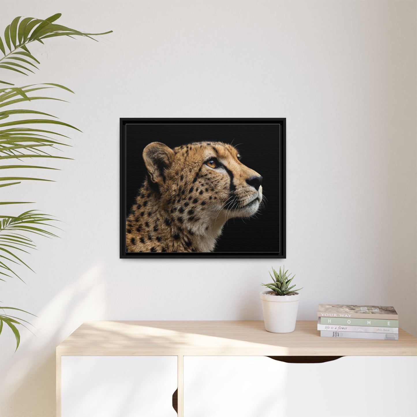 Framed Canvas Print — Cheetah In Colour