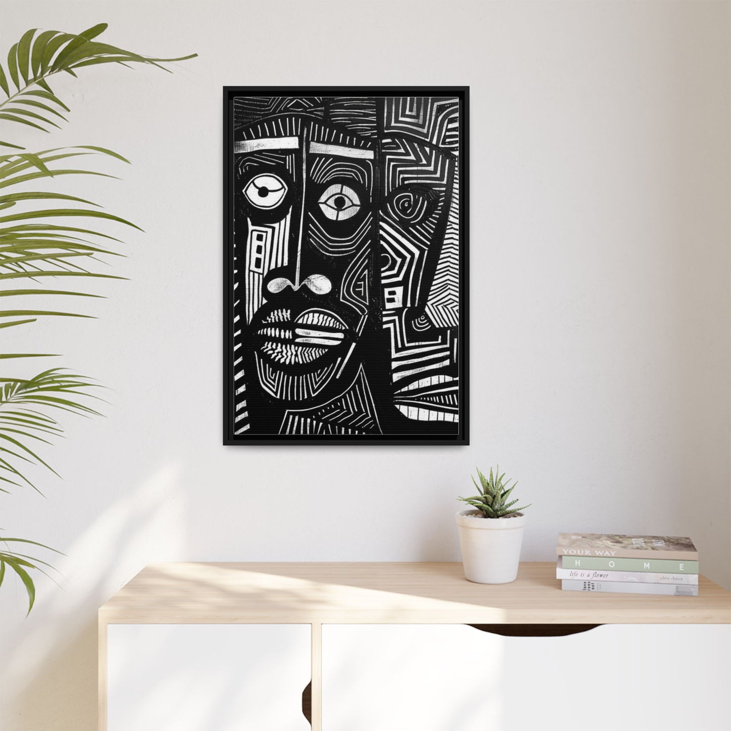 Framed Canvas Print — Abstract Faces No. 2