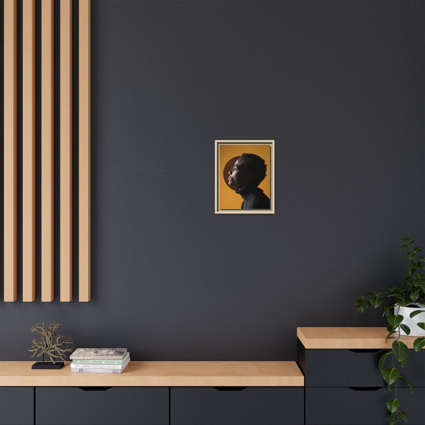 Framed Canvas Print — Profile of Young Man