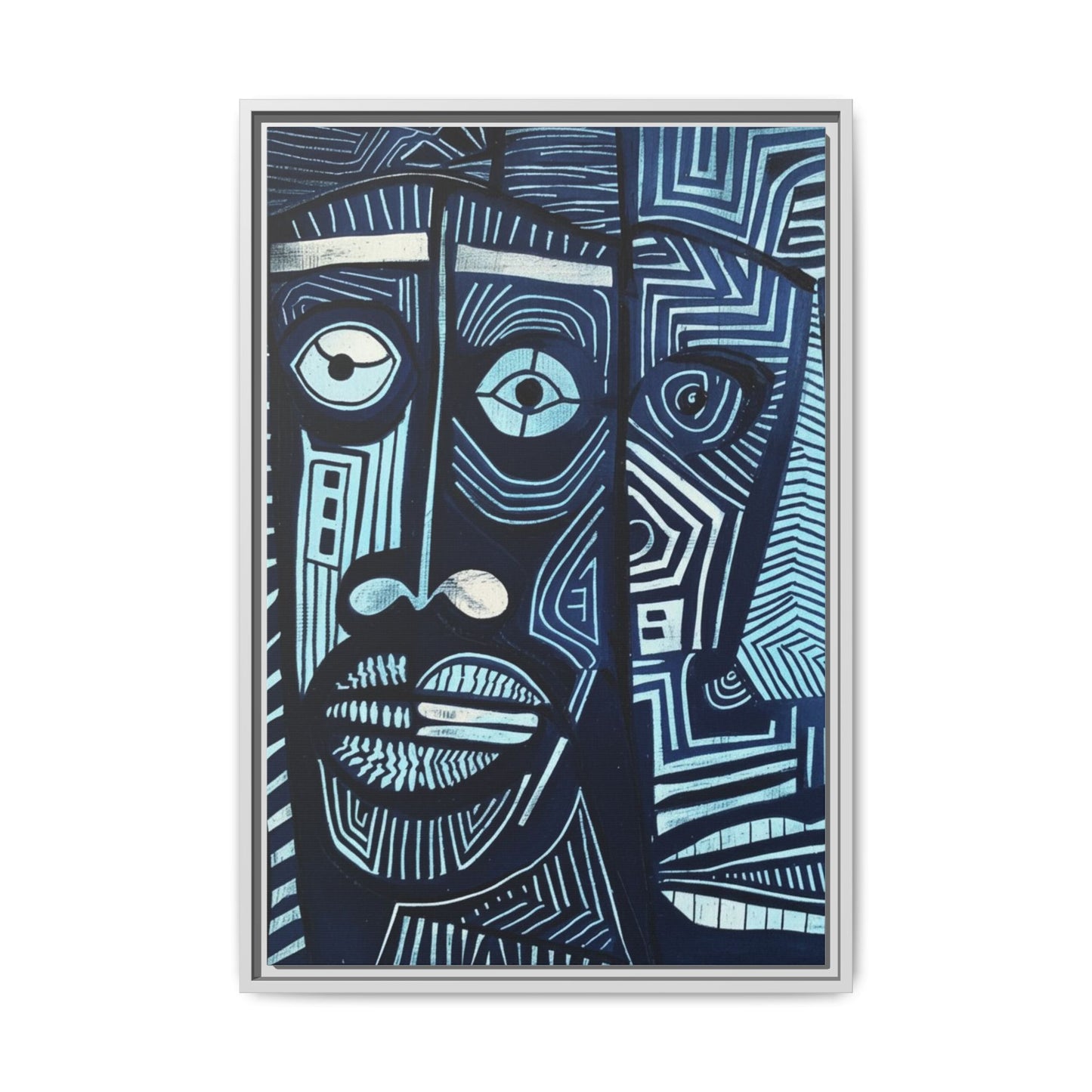 Framed Canvas Print — Abstract Faces No. 4