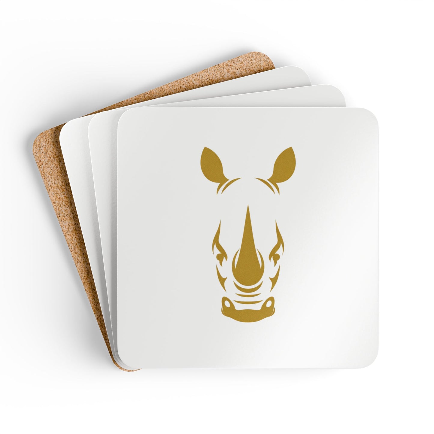 Cork Coaster Set — Rhino