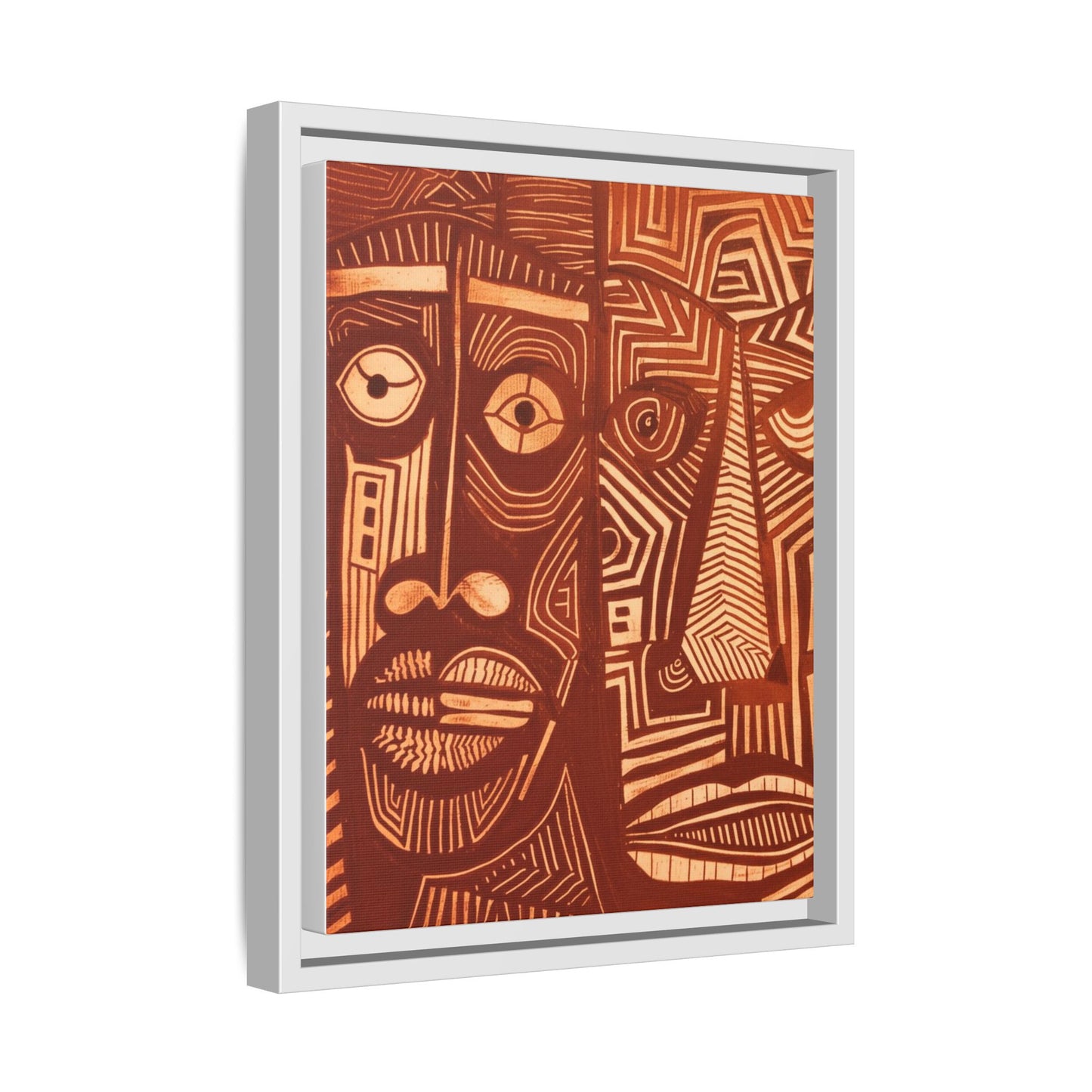 Framed Canvas Print — Abstract Faces No. 4