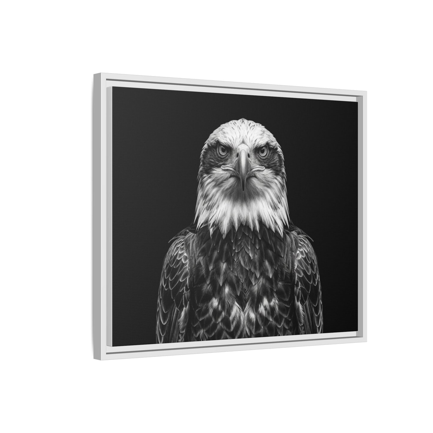 Framed Canvas Print — Fish Eagle In Black