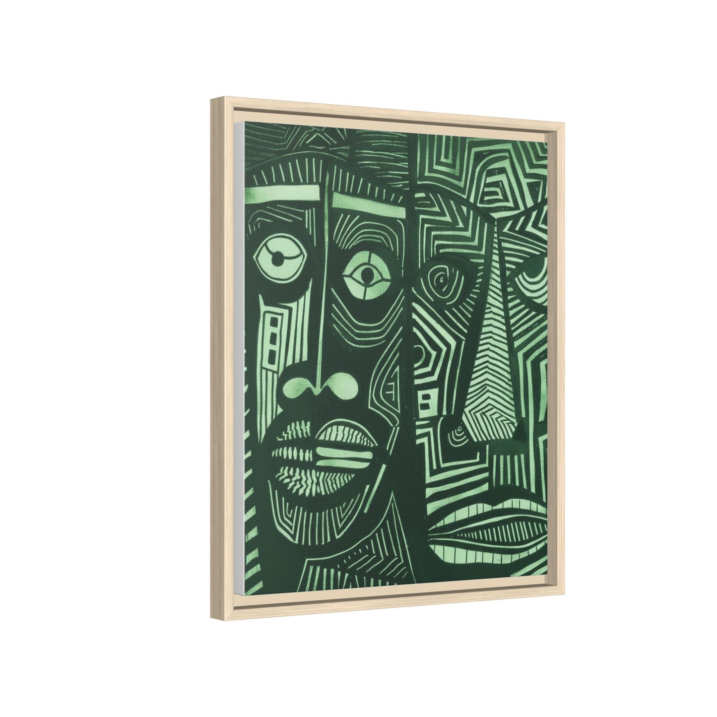 Framed Canvas Print — Abstract Faces No. 1