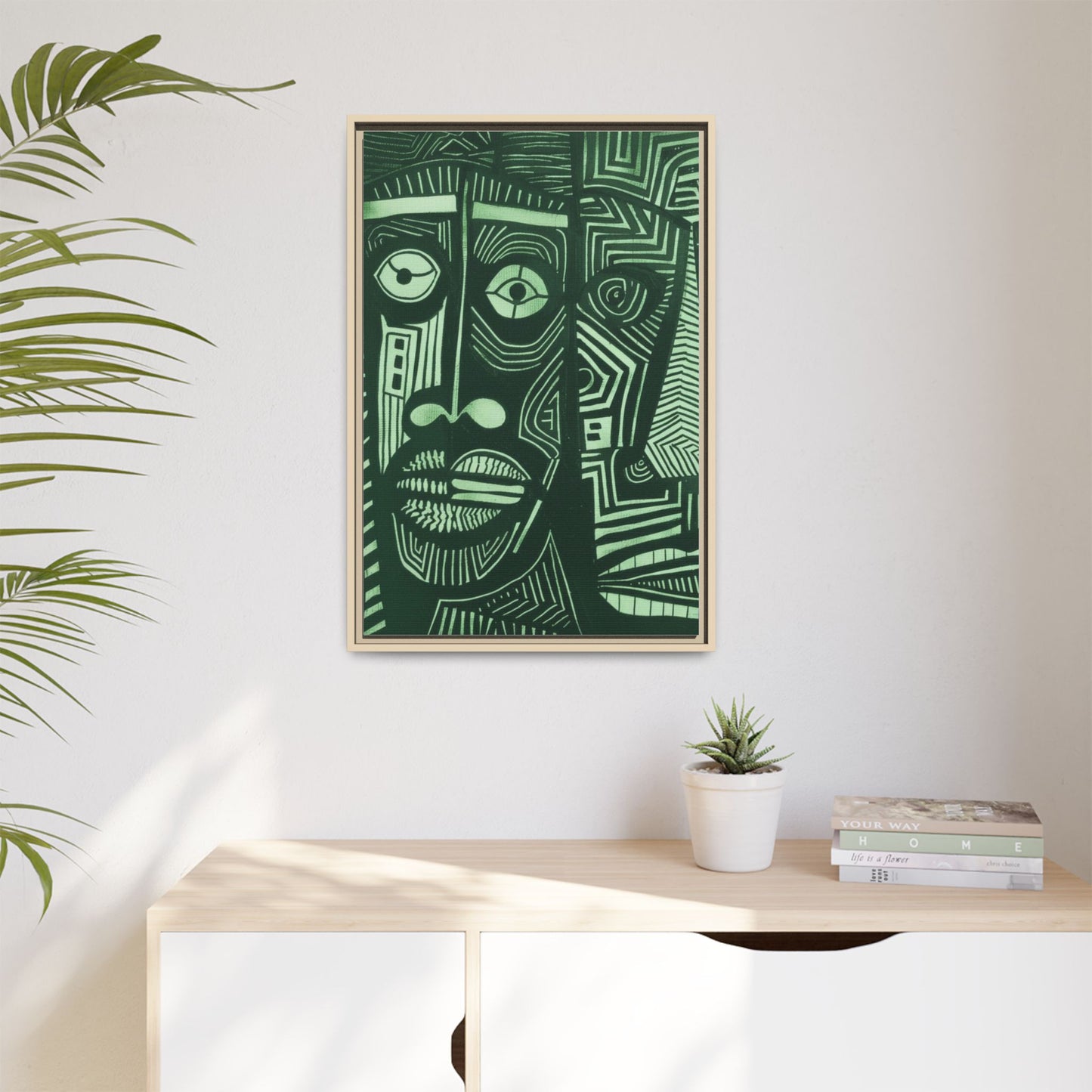 Framed Canvas Print — Abstract Faces No. 1