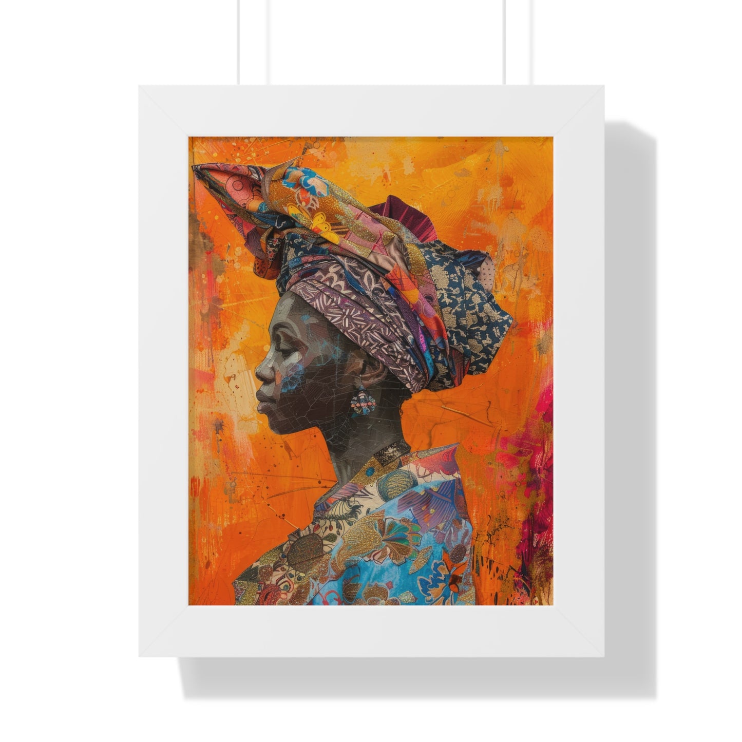 Framed Print — Woman Wearing Colourful Head Scarf