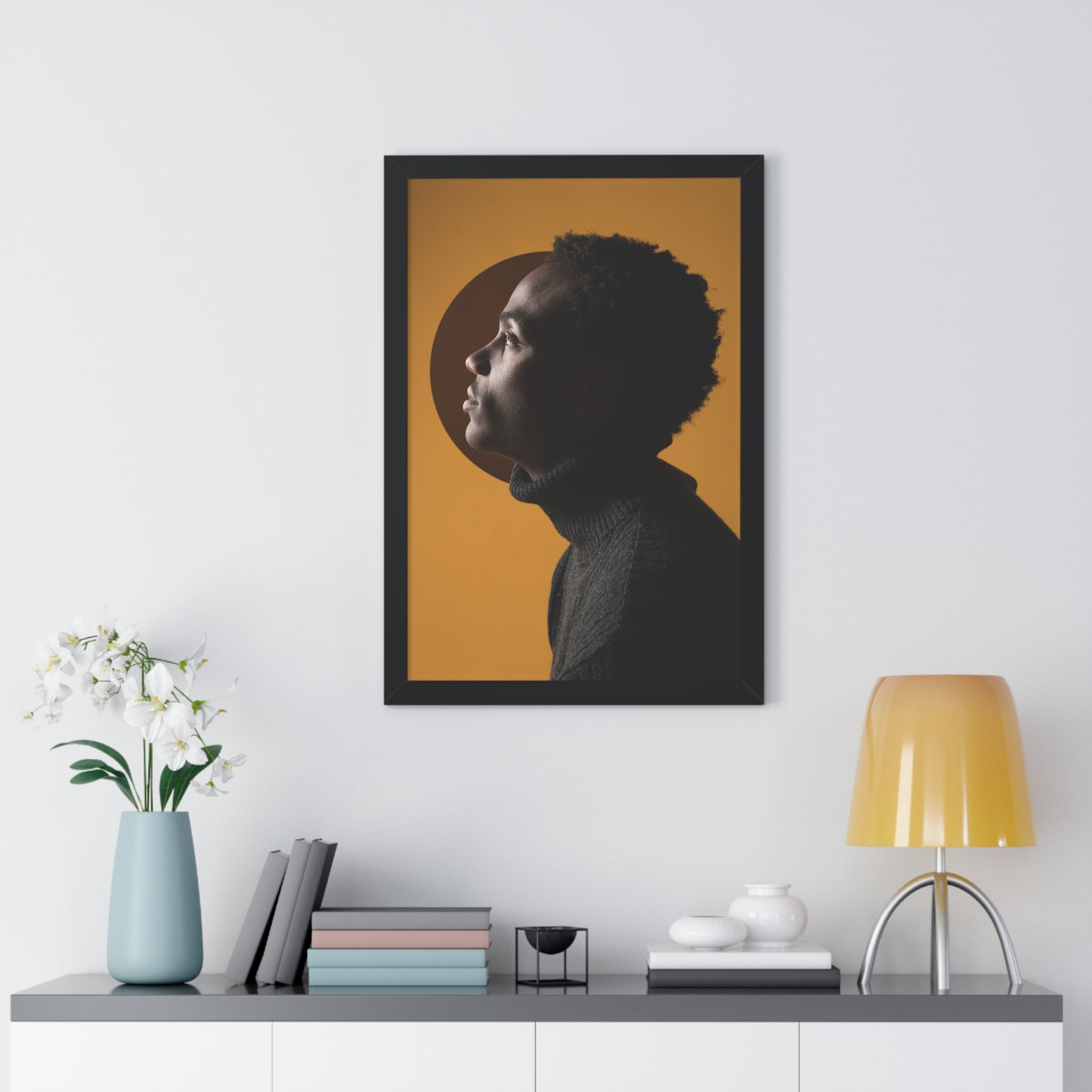 Framed Print — Profile of Young Man