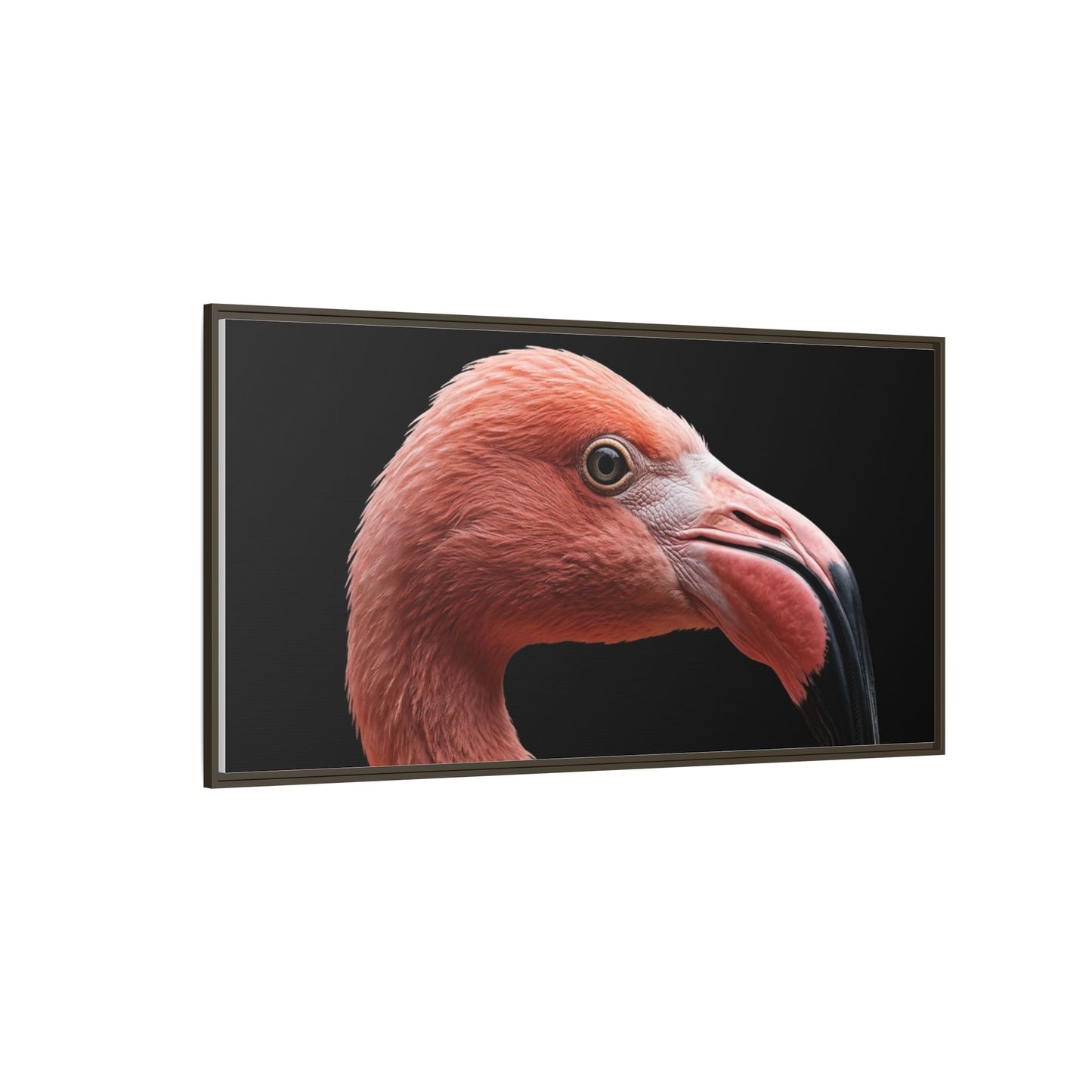 Framed Canvas Print — Flamingo In Colour