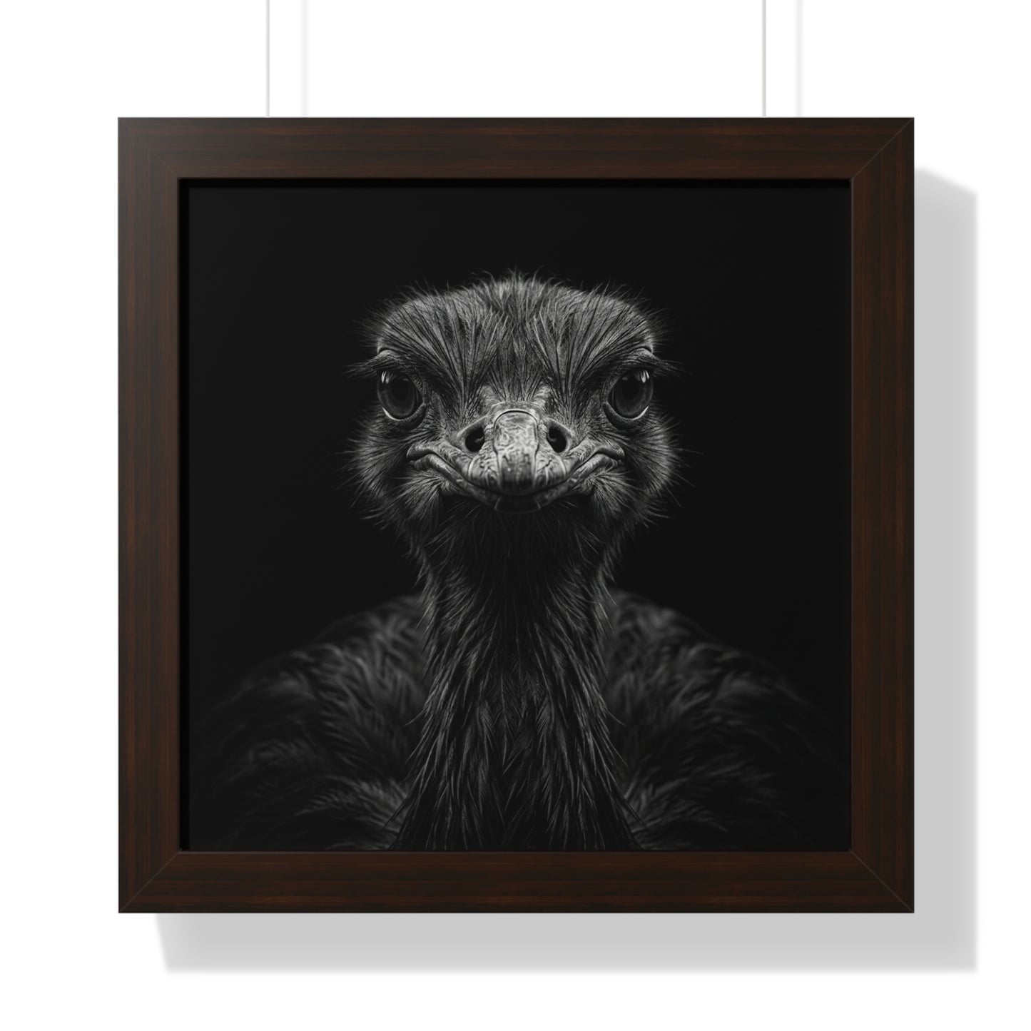 Framed Art Print – Ostrich In Black