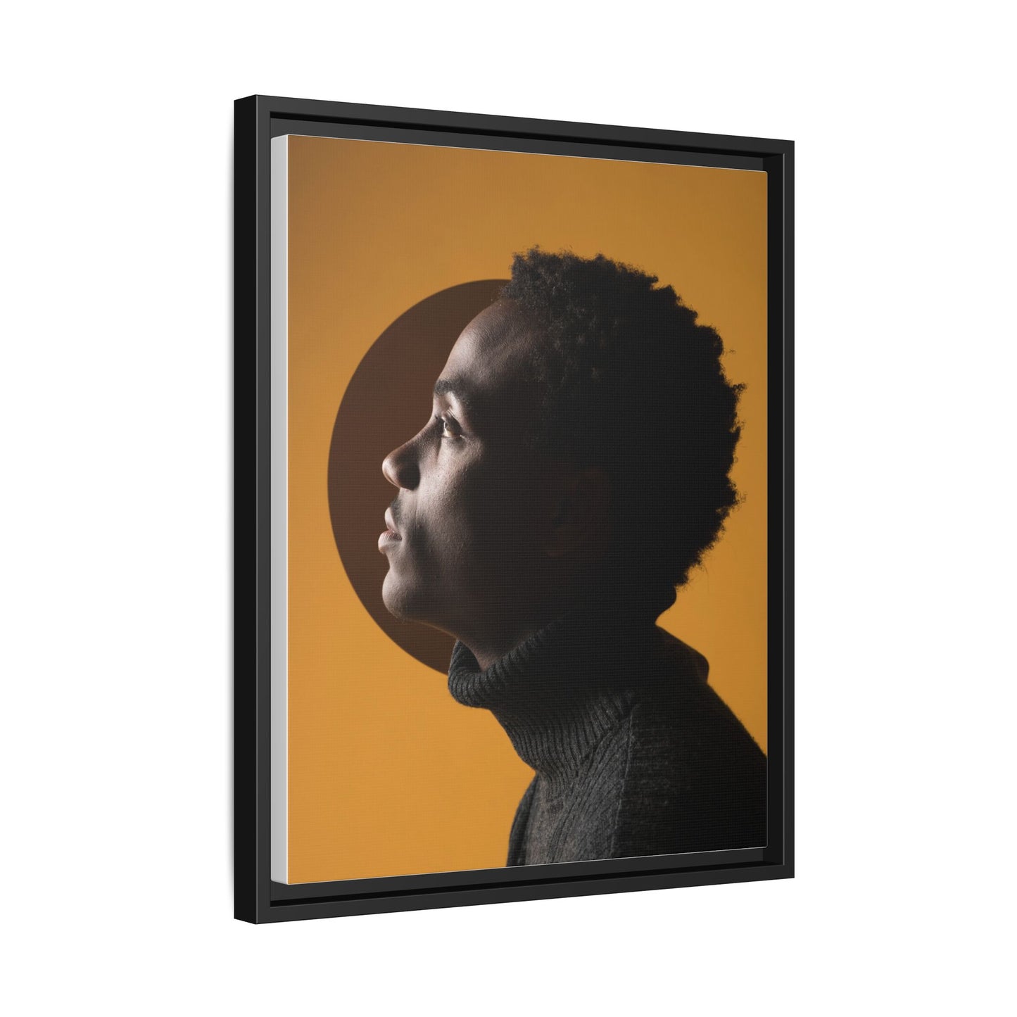 Framed Canvas Print — Profile of Young Man