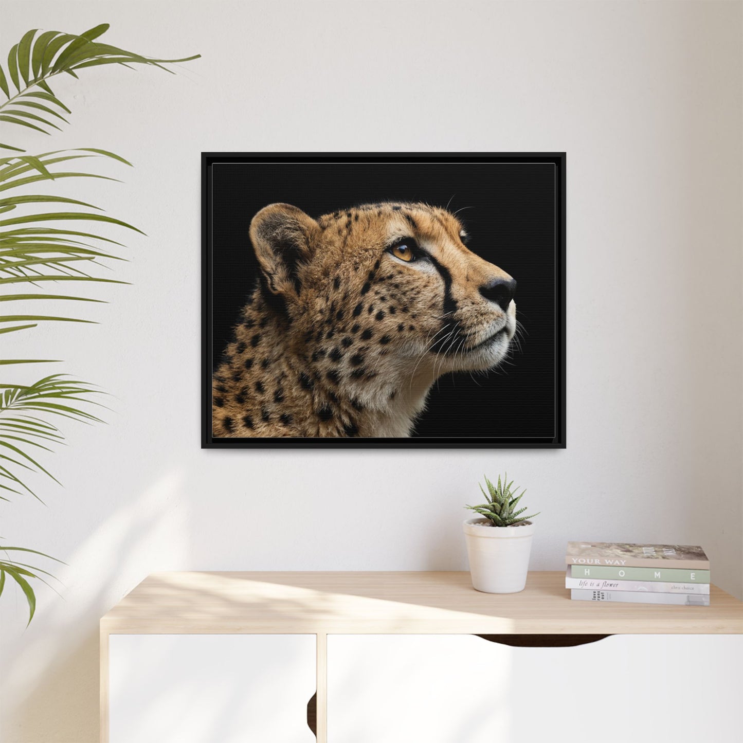 Framed Canvas Print — Cheetah In Colour