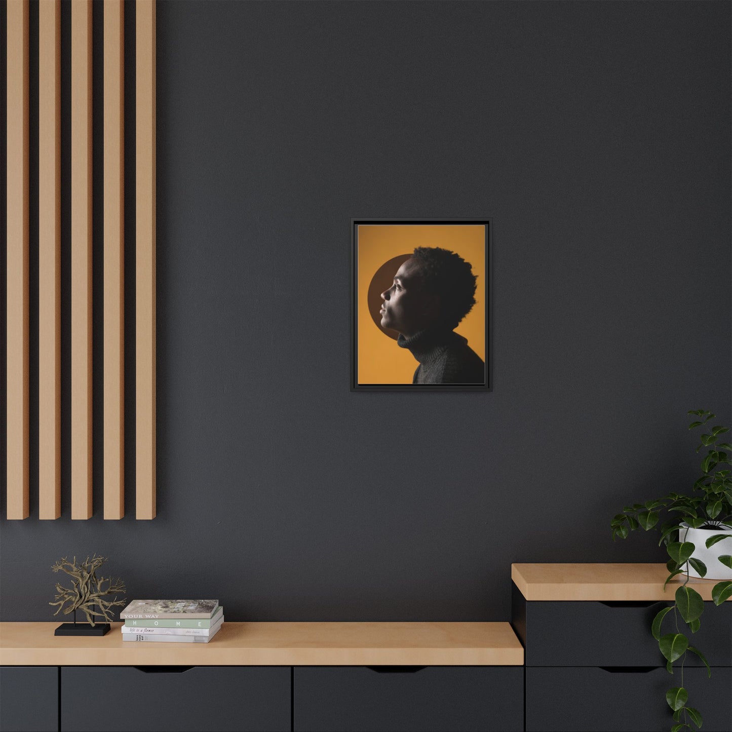 Framed Canvas Print — Profile of Young Man