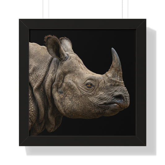 Framed Art Print –  Rhinoceros In Colour
