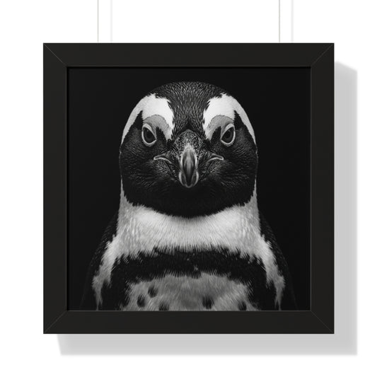 Framed Art Print – Afrikan Penguin In Black