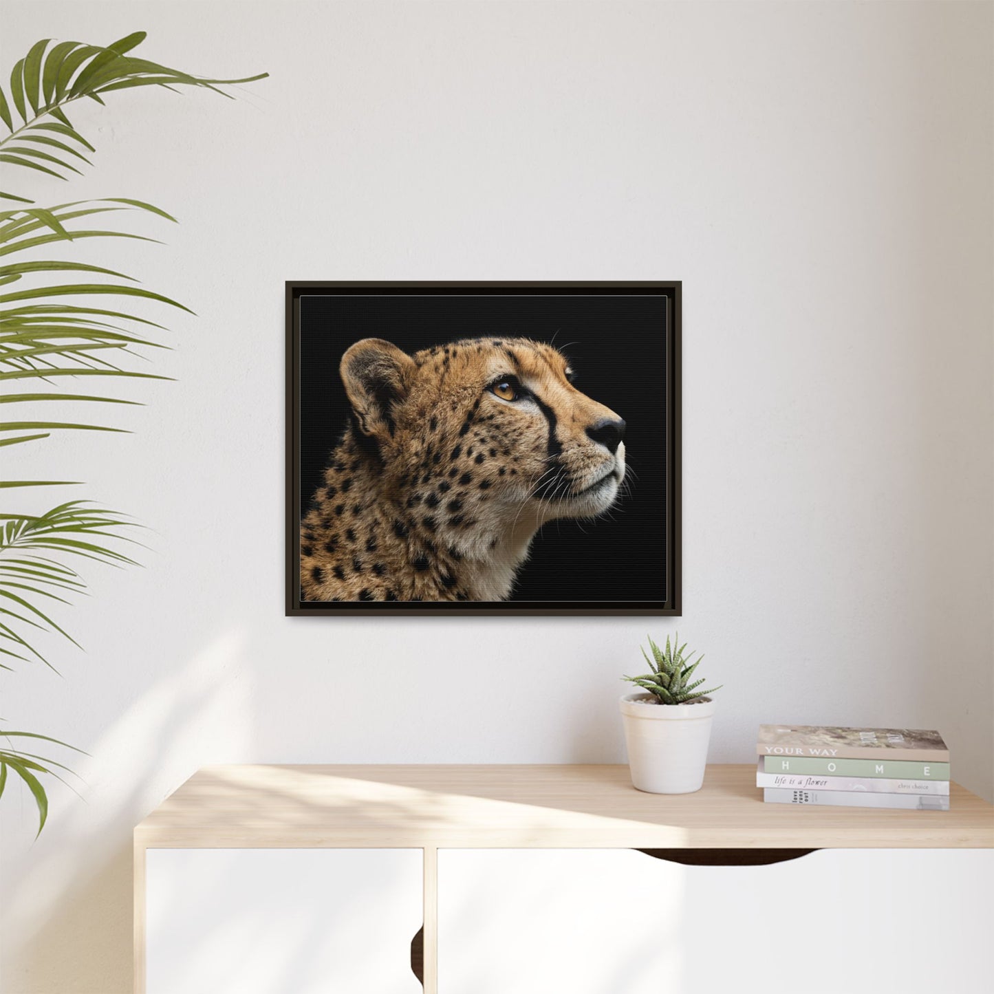 Framed Canvas Print — Lion Cub In Colour