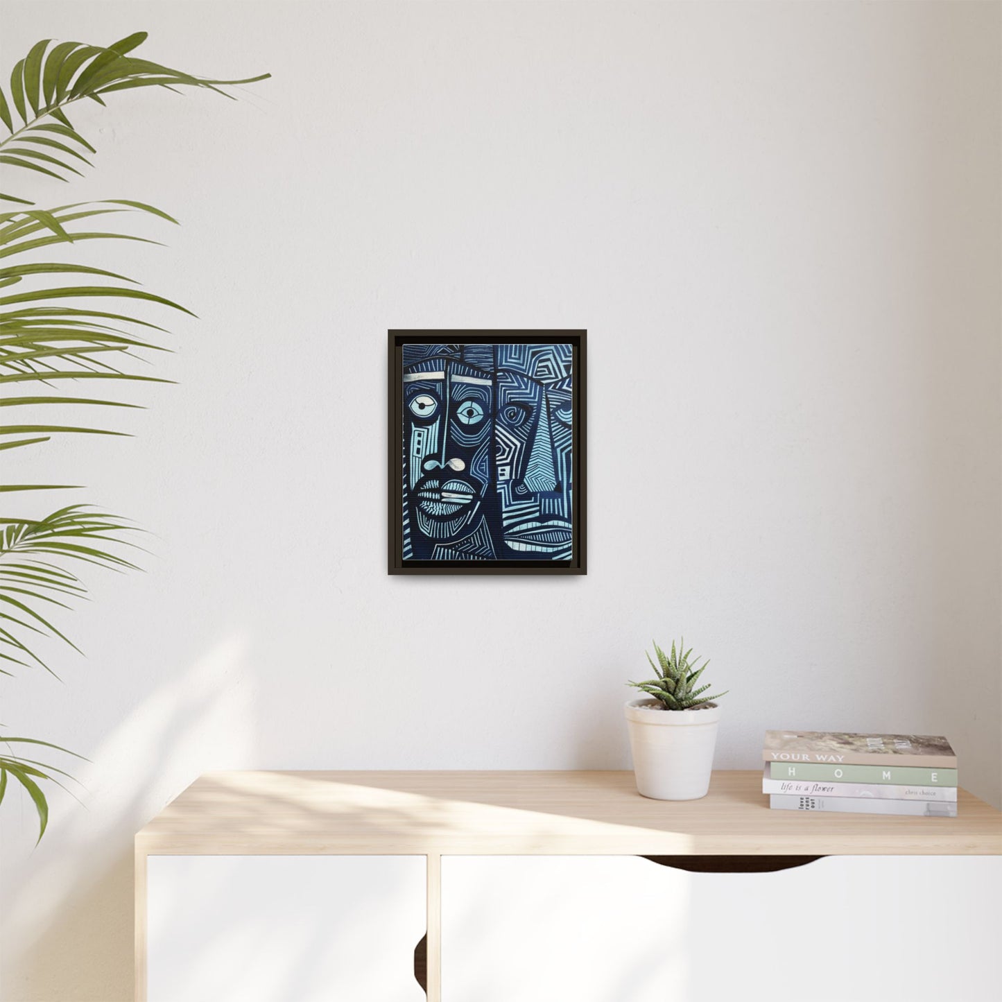 Framed Canvas Print — Abstract Faces No. 4