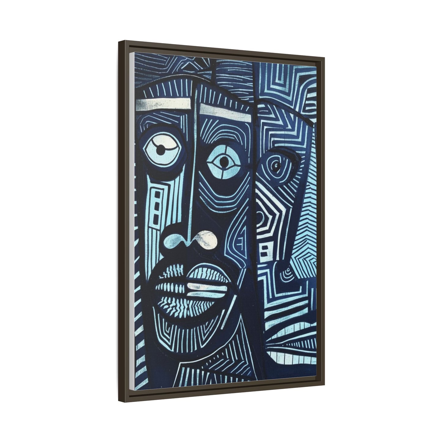 Framed Canvas Print — Abstract Faces No. 4