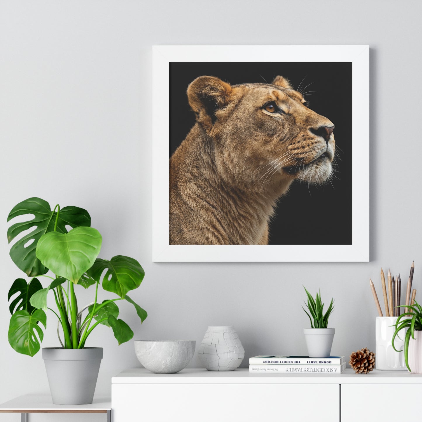 Framed Art Print – Lioness In Colour