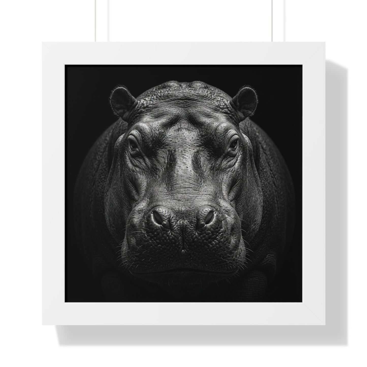 Framed Art Print – Hippopotamus In Black