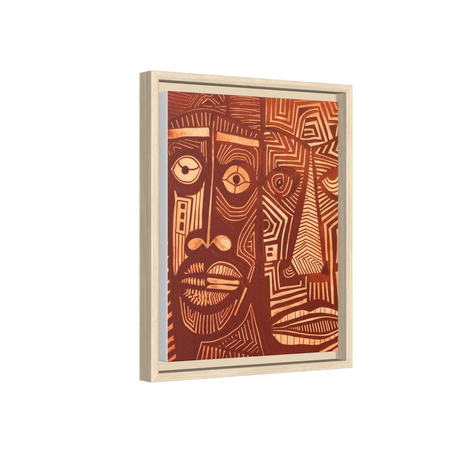 Framed Canvas Print — Abstract Faces No. 4