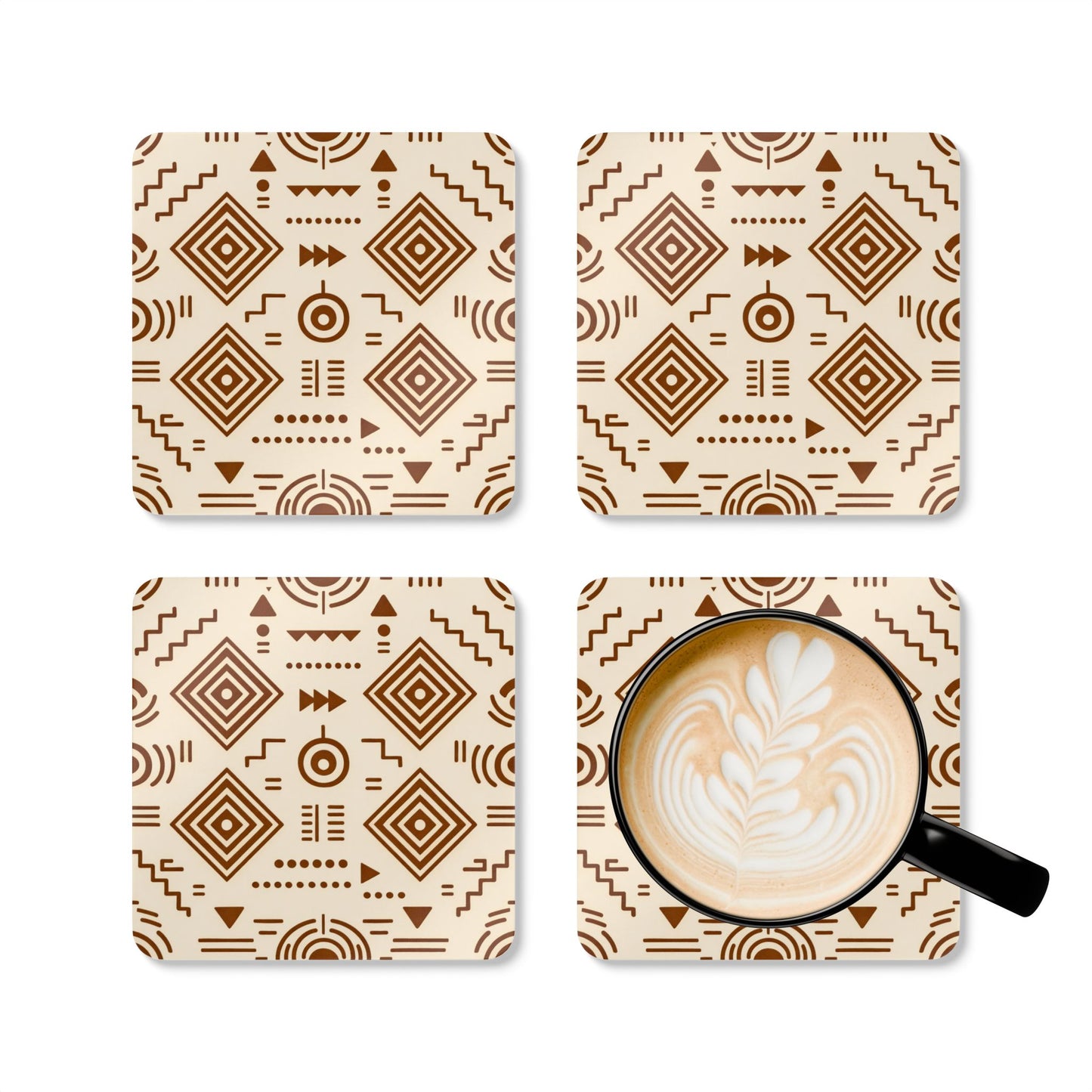 Coaster Set — Afro Modern Brown