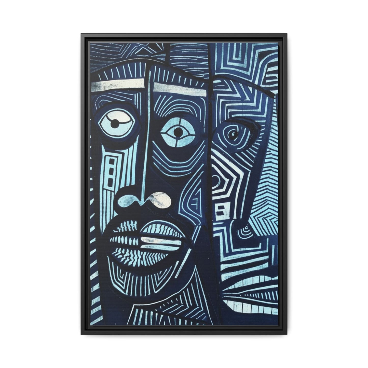 Framed Canvas Print — Abstract Faces No. 4