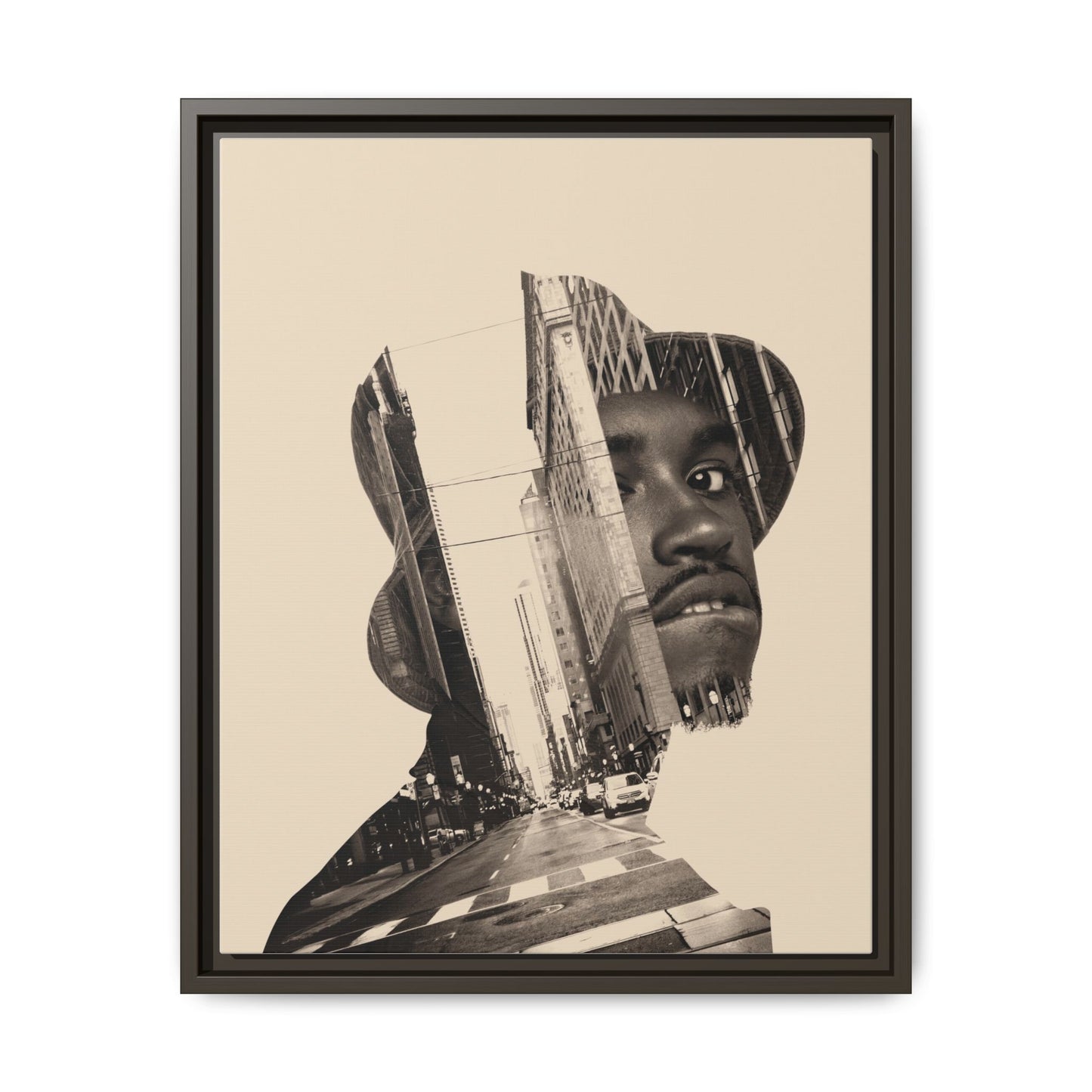 Framed Canvas Print — Young Man With Cap