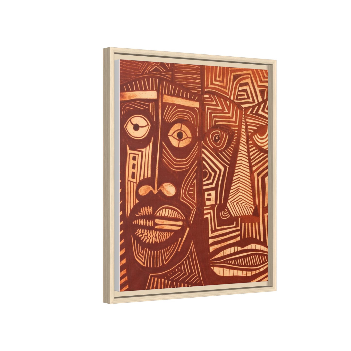 Framed Canvas Print — Abstract Faces No. 4