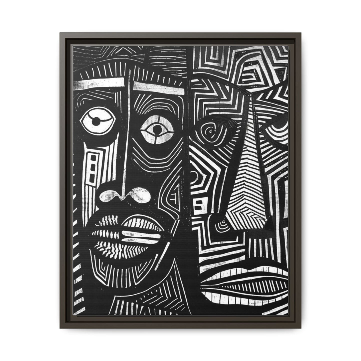 Framed Canvas Print — Abstract Faces No. 2