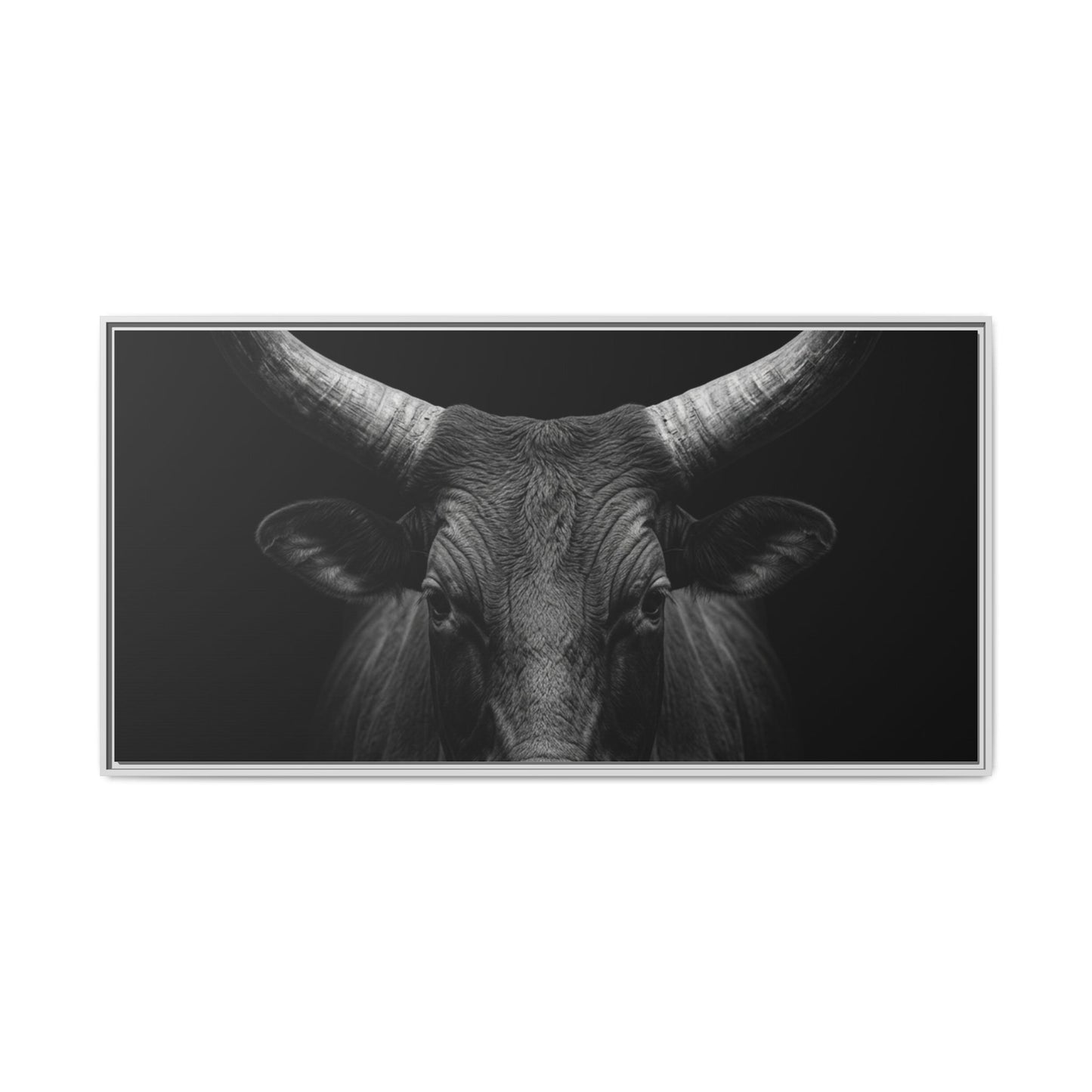 Framed Canvas Print — Ankole Cow In Black