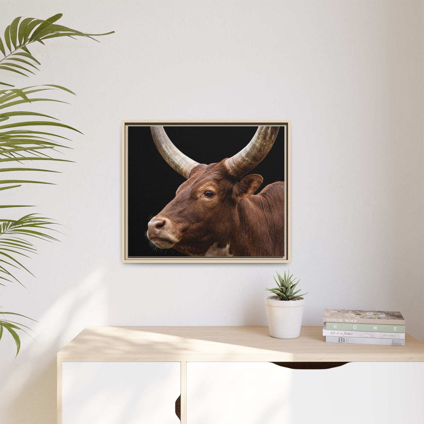 Framed Canvas Print — Ankole Cow In Colour