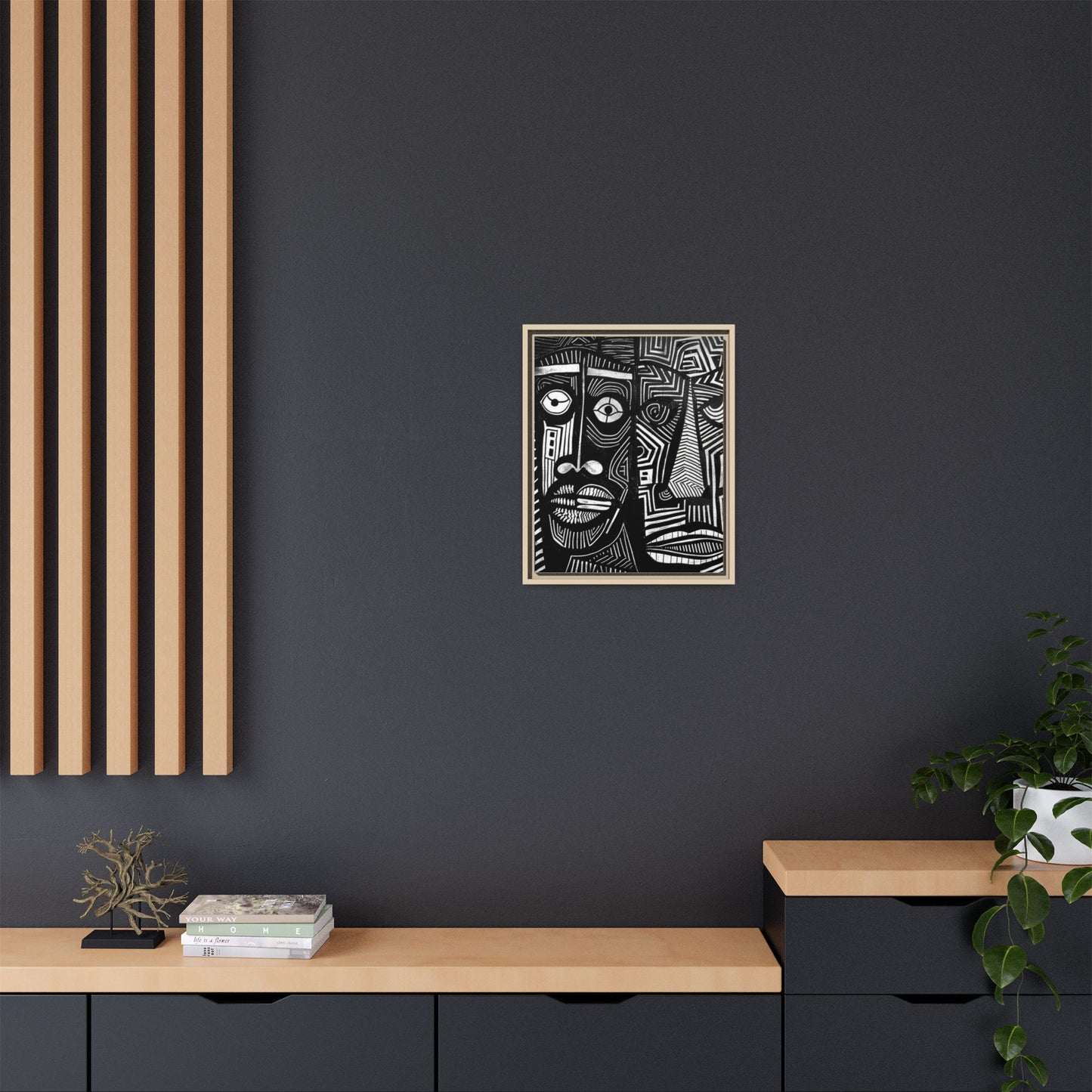 Framed Canvas Print — Abstract Faces No. 2