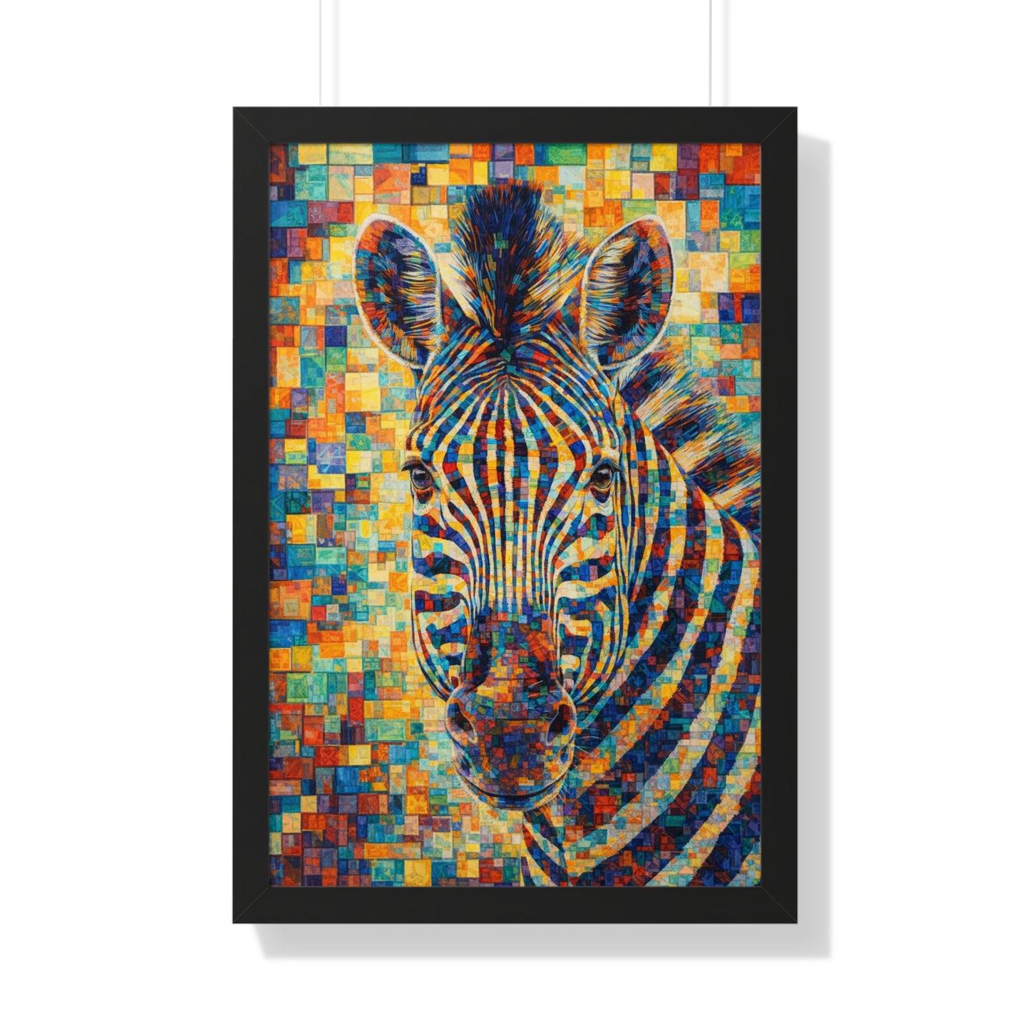 Framed Print — Zebra Cubism