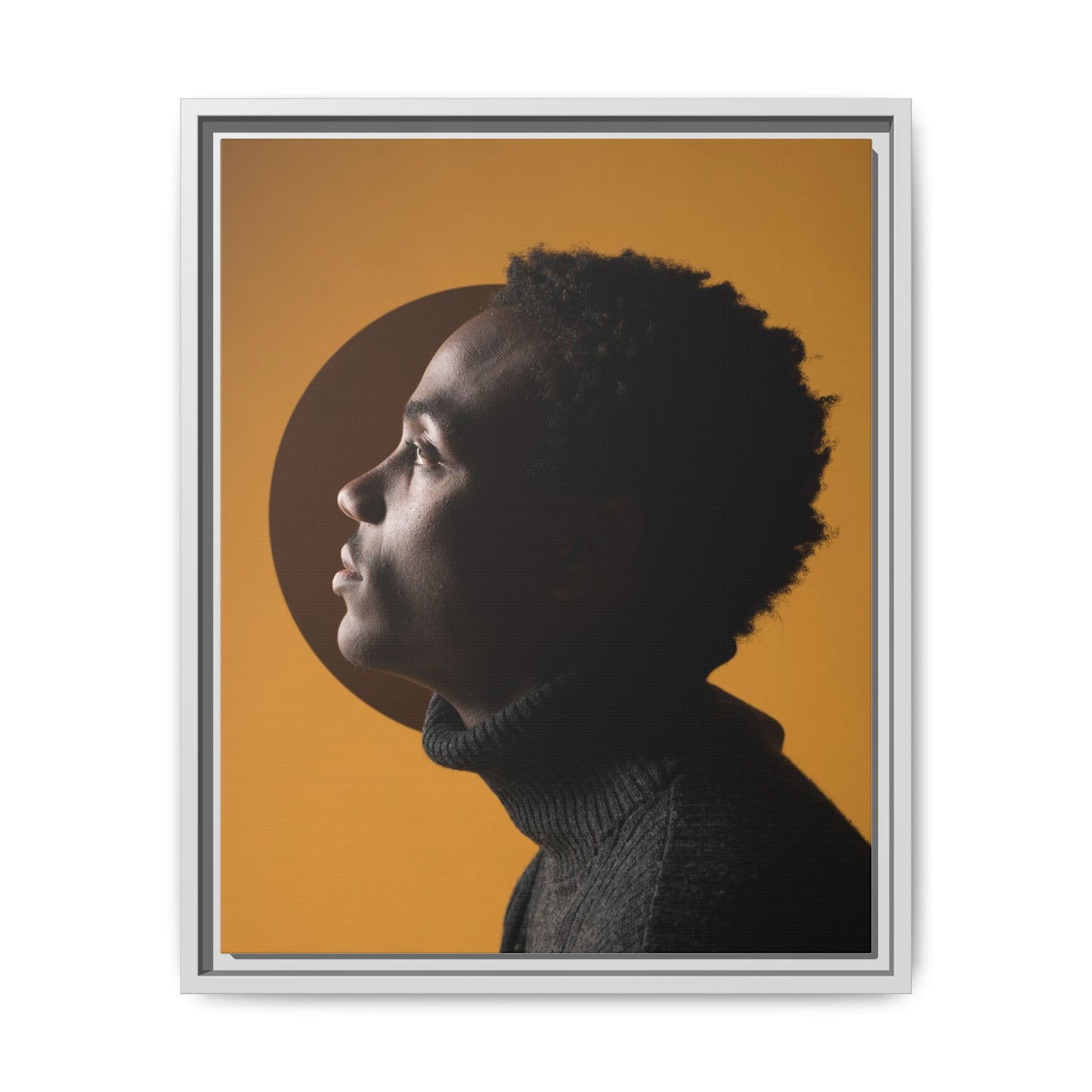 Framed Canvas Print — Profile of Young Man