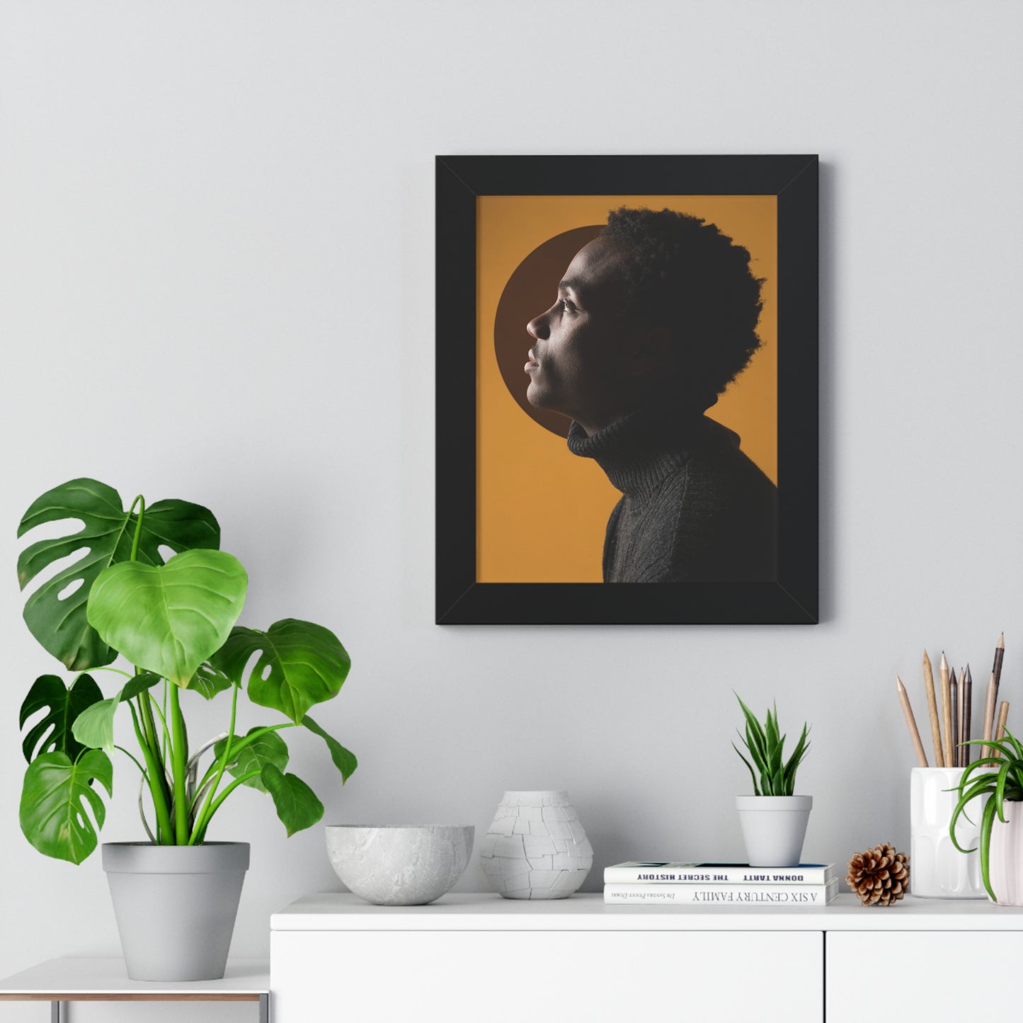 Framed Print — Profile of Young Man