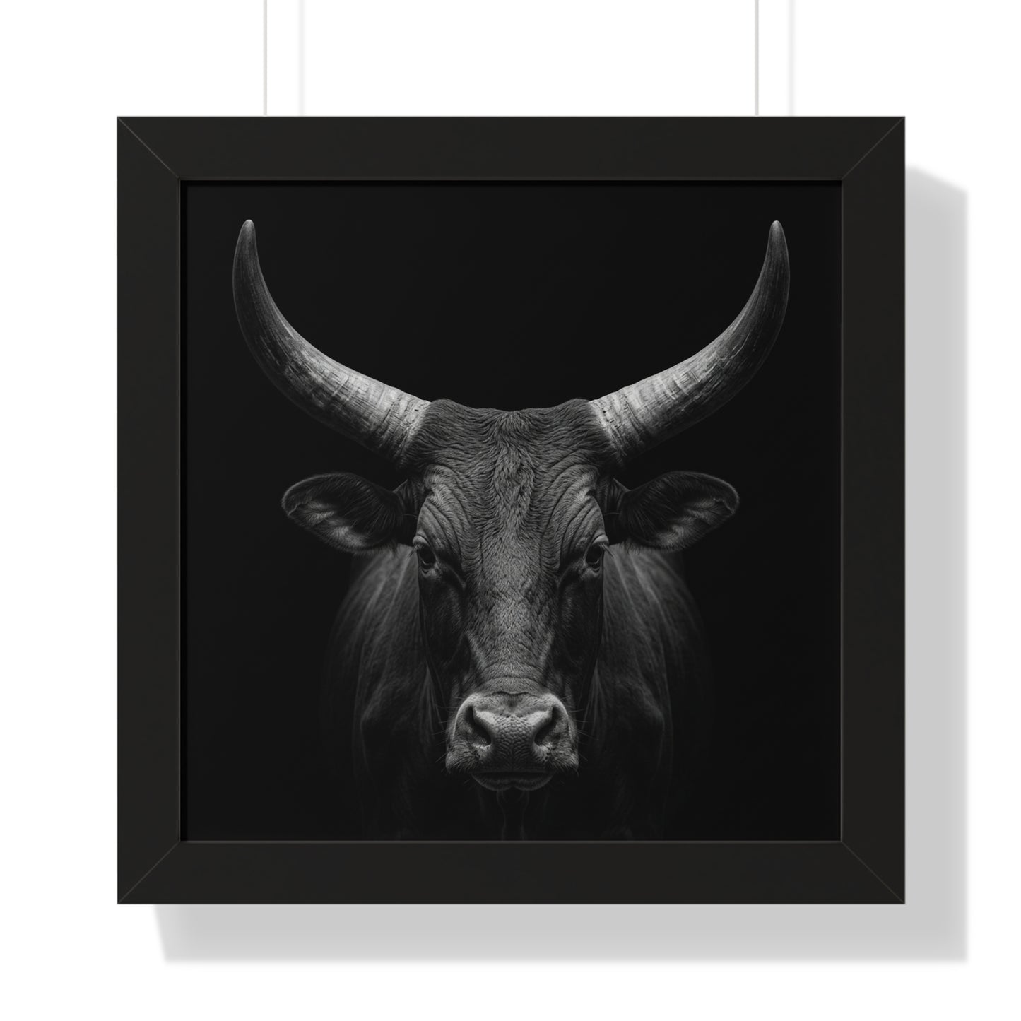 Framed Art Print – Ankole Cow In Black
