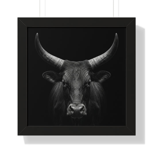 Framed Art Print – Ankole Cow In Black