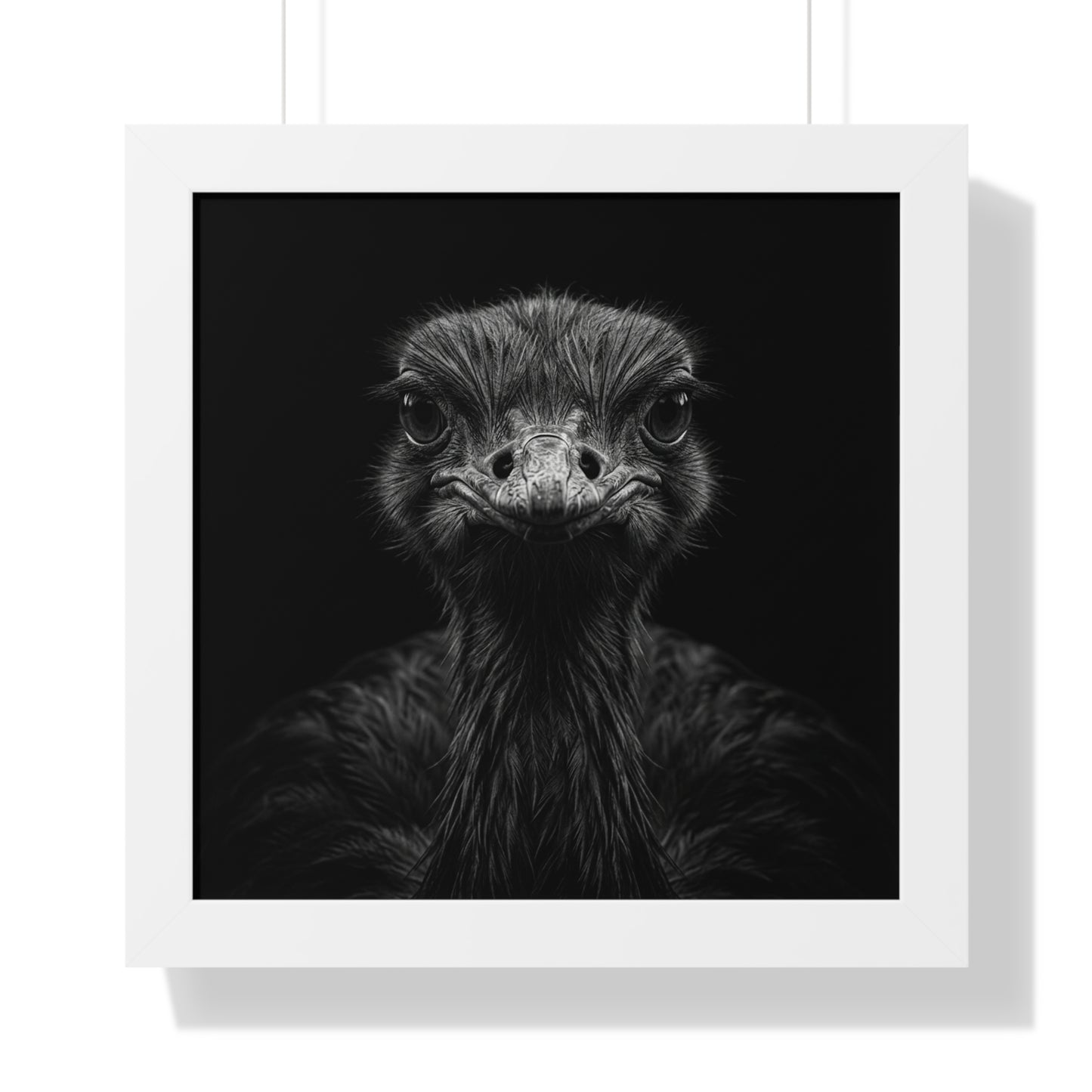 Framed Art Print – Ostrich In Black