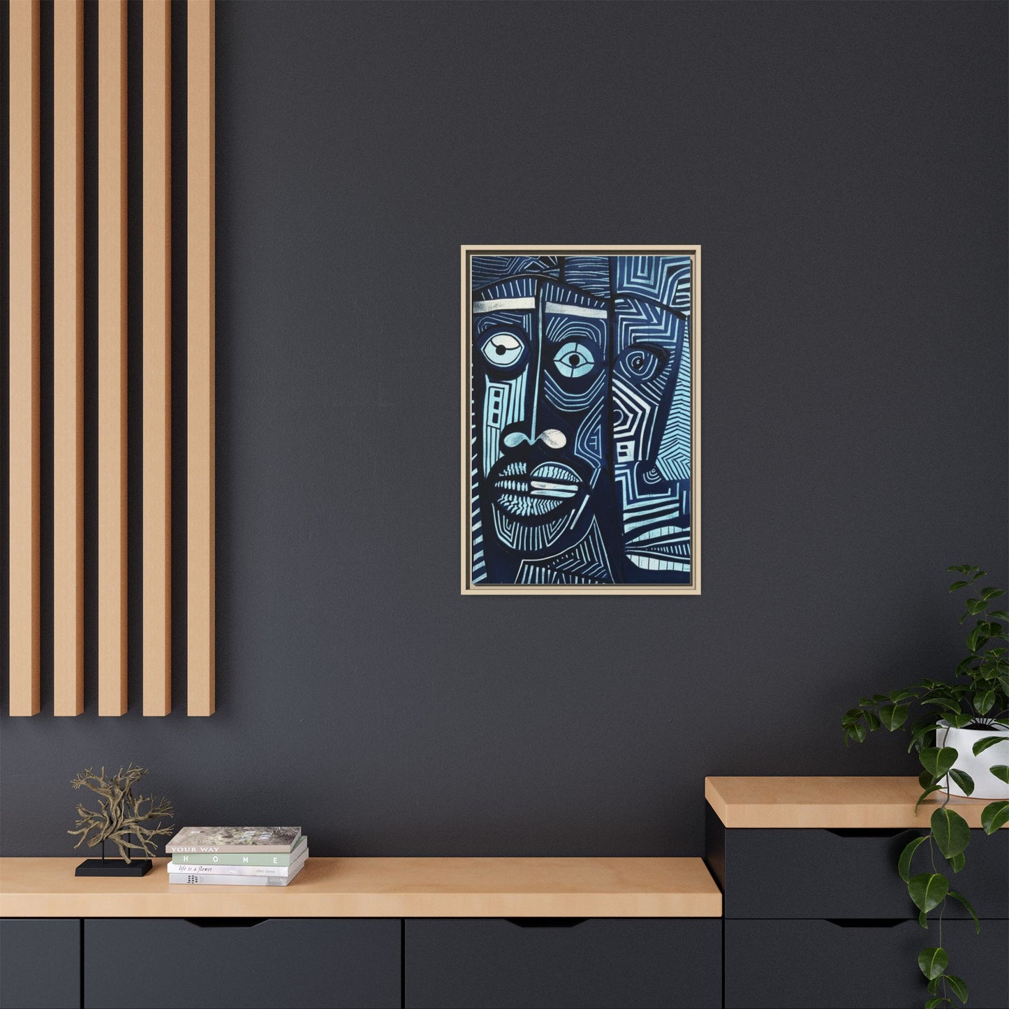 Framed Canvas Print — Abstract Faces No. 4