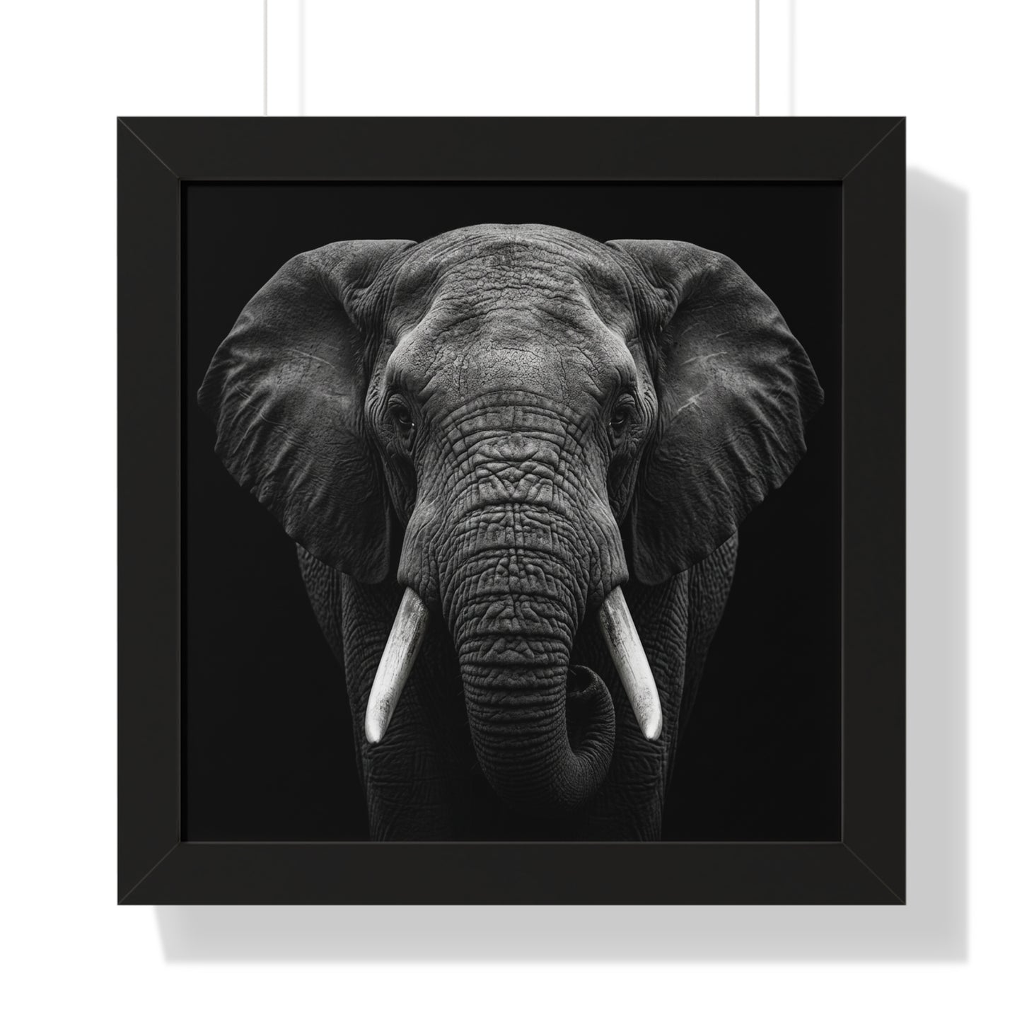Framed Art Print – Elephant In Black