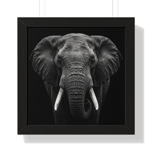 Framed Art Print – Elephant In Black
