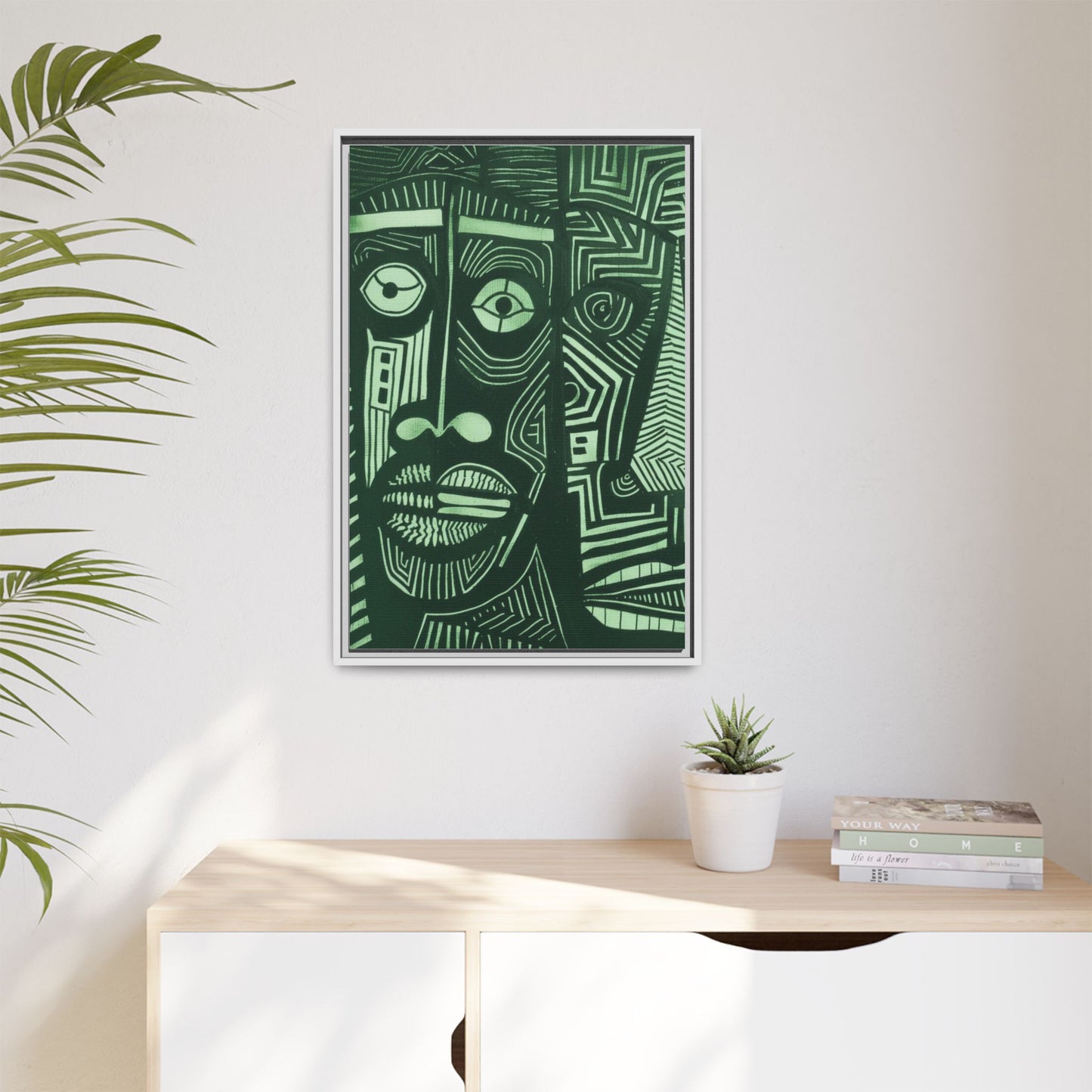 Framed Canvas Print — Abstract Faces No. 1