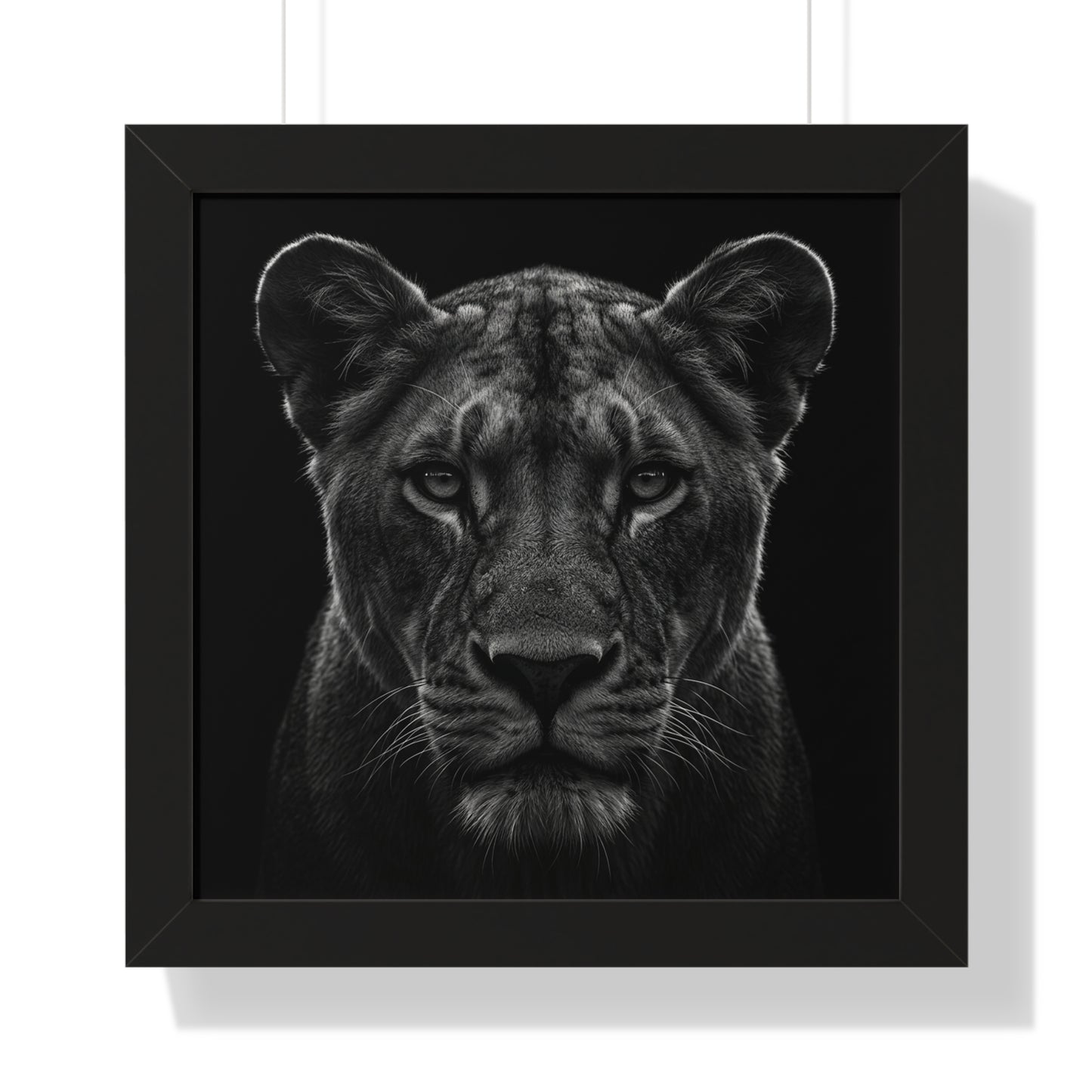 Framed Art Print – Lioness In Black