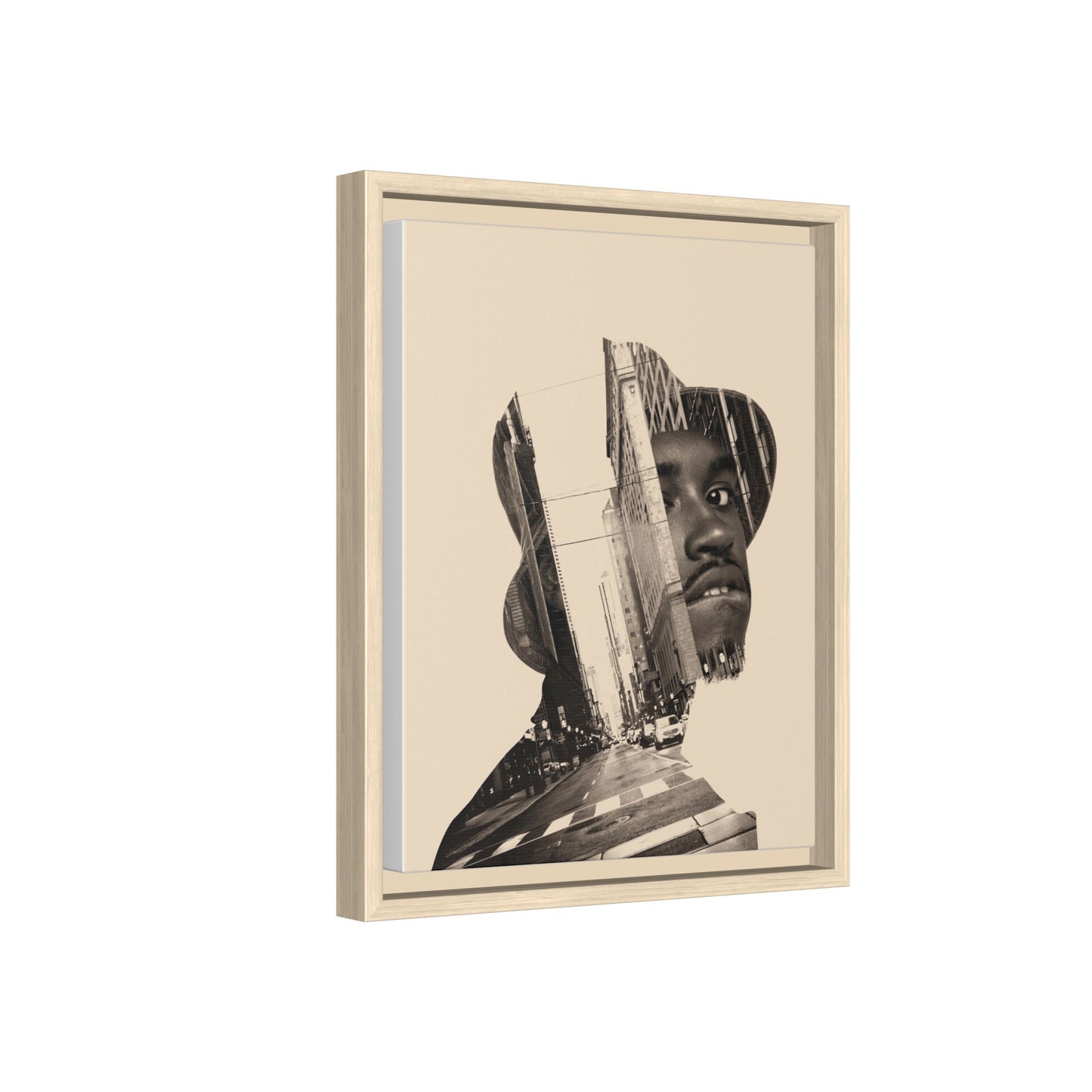 Framed Canvas Print — Young Man With Cap