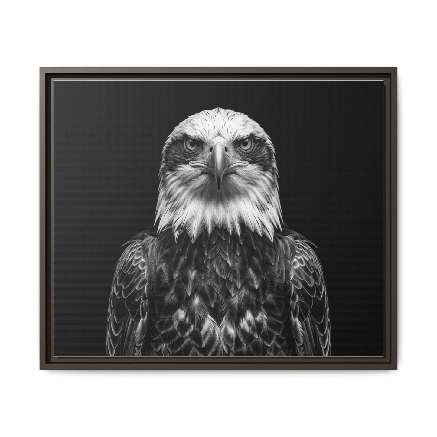 Framed Canvas Print — Fish Eagle In Black