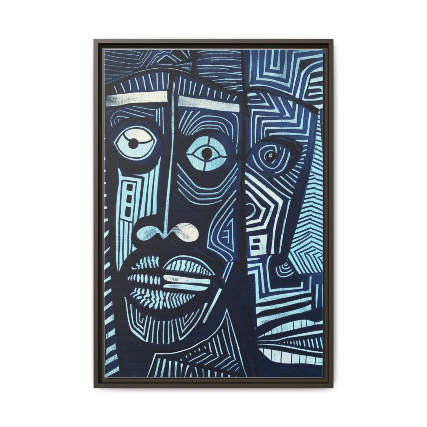 Framed Canvas Print — Abstract Faces No. 4