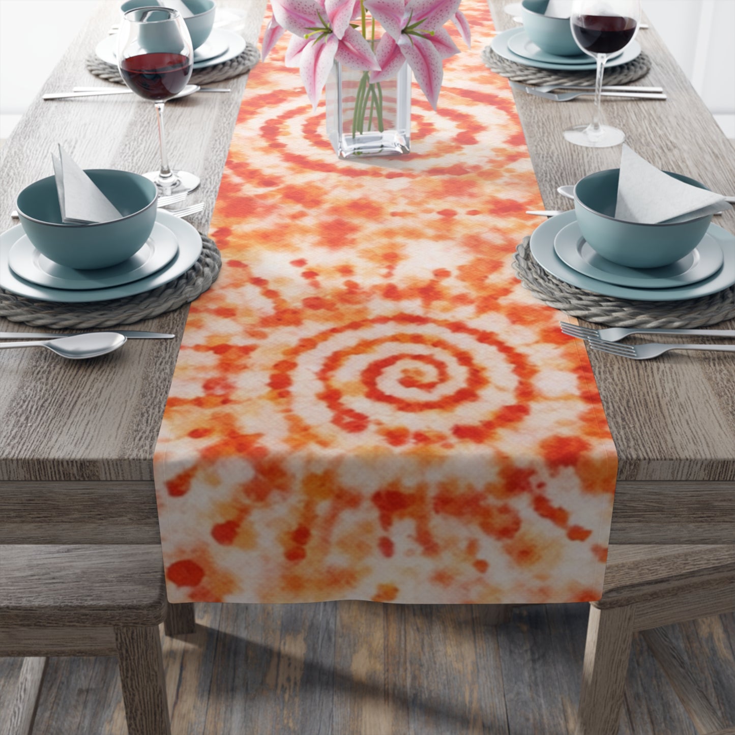 Table Runner — Adire Orange