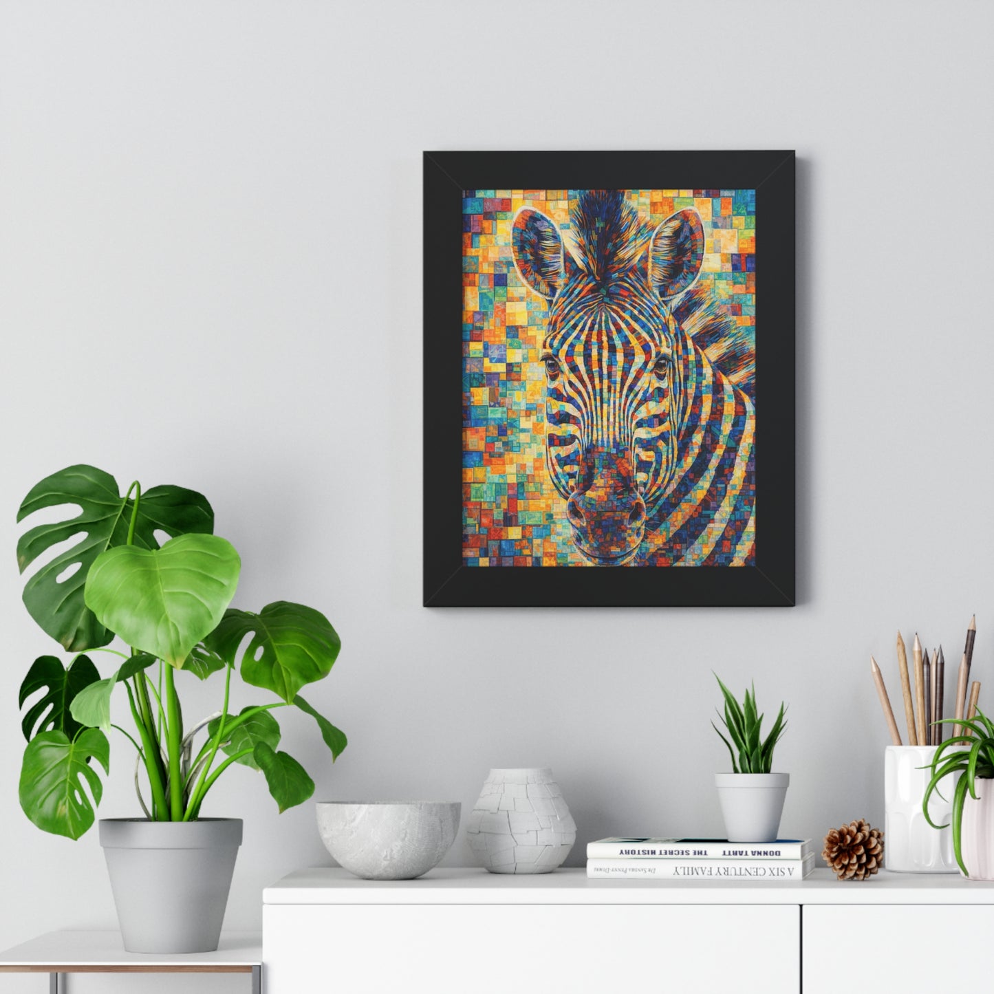 Framed Print — Zebra Cubism